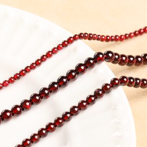 3-8mm Wine-red 3A Grade Garnet Beads