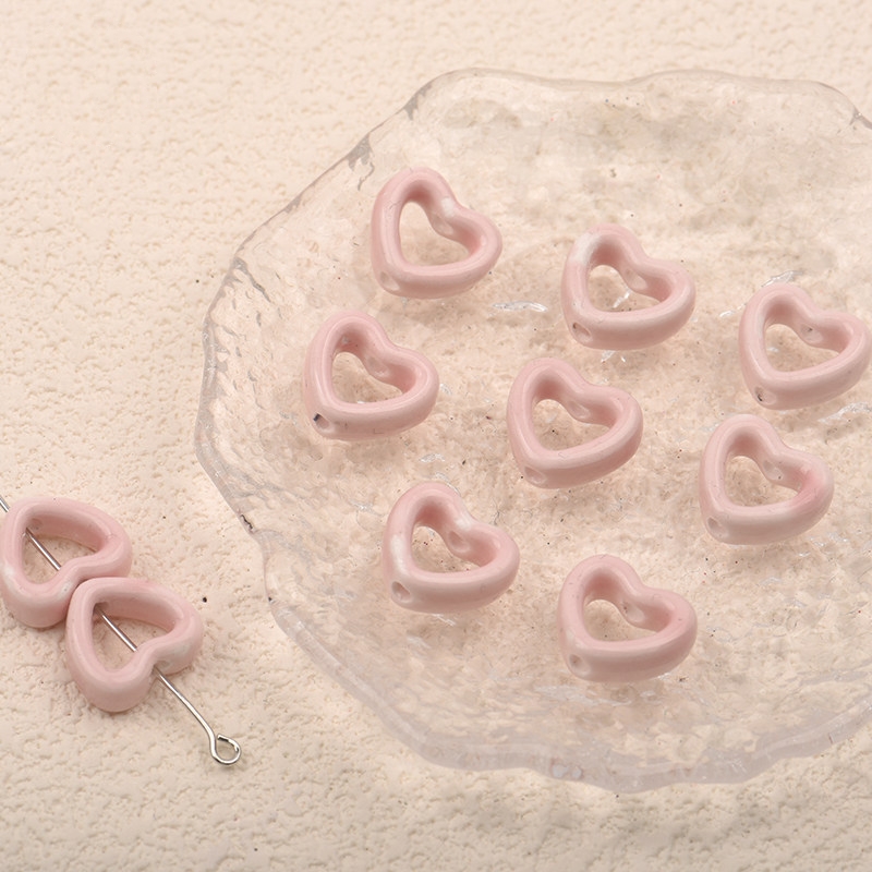 14mm hollow heart ceramic beads - Image 10