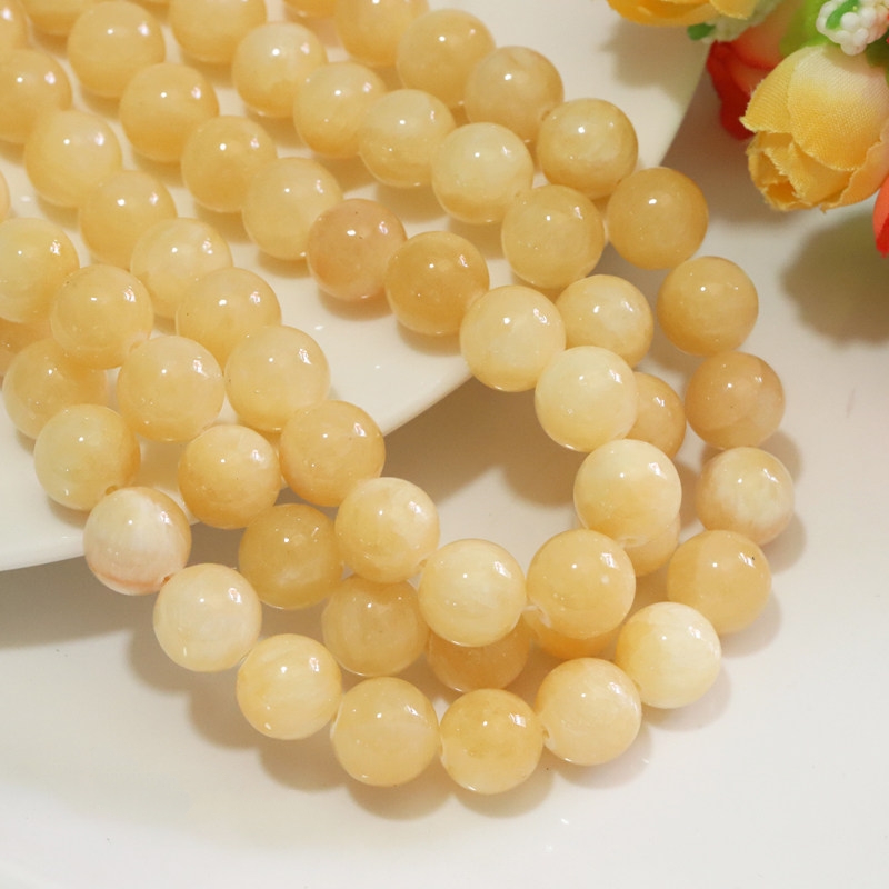 4-12mm yellow Persian jade beads