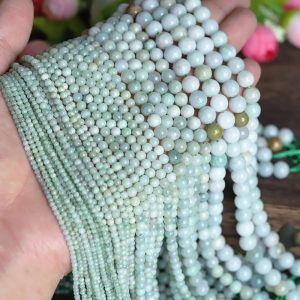 2-8mm blue-white jade round beads
