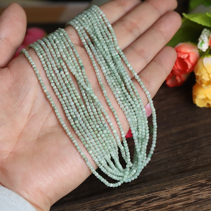 2-8mm blue-white jade round beads