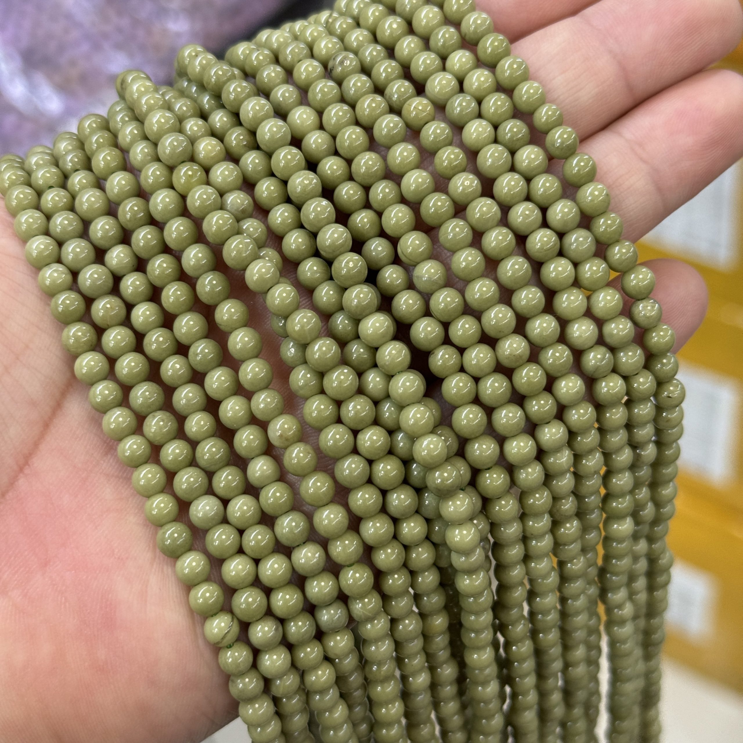 4-10mm green Alashan-Agate beads