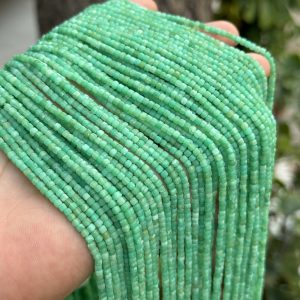 2.3mm Chrysoprase Sugar Cube Beads