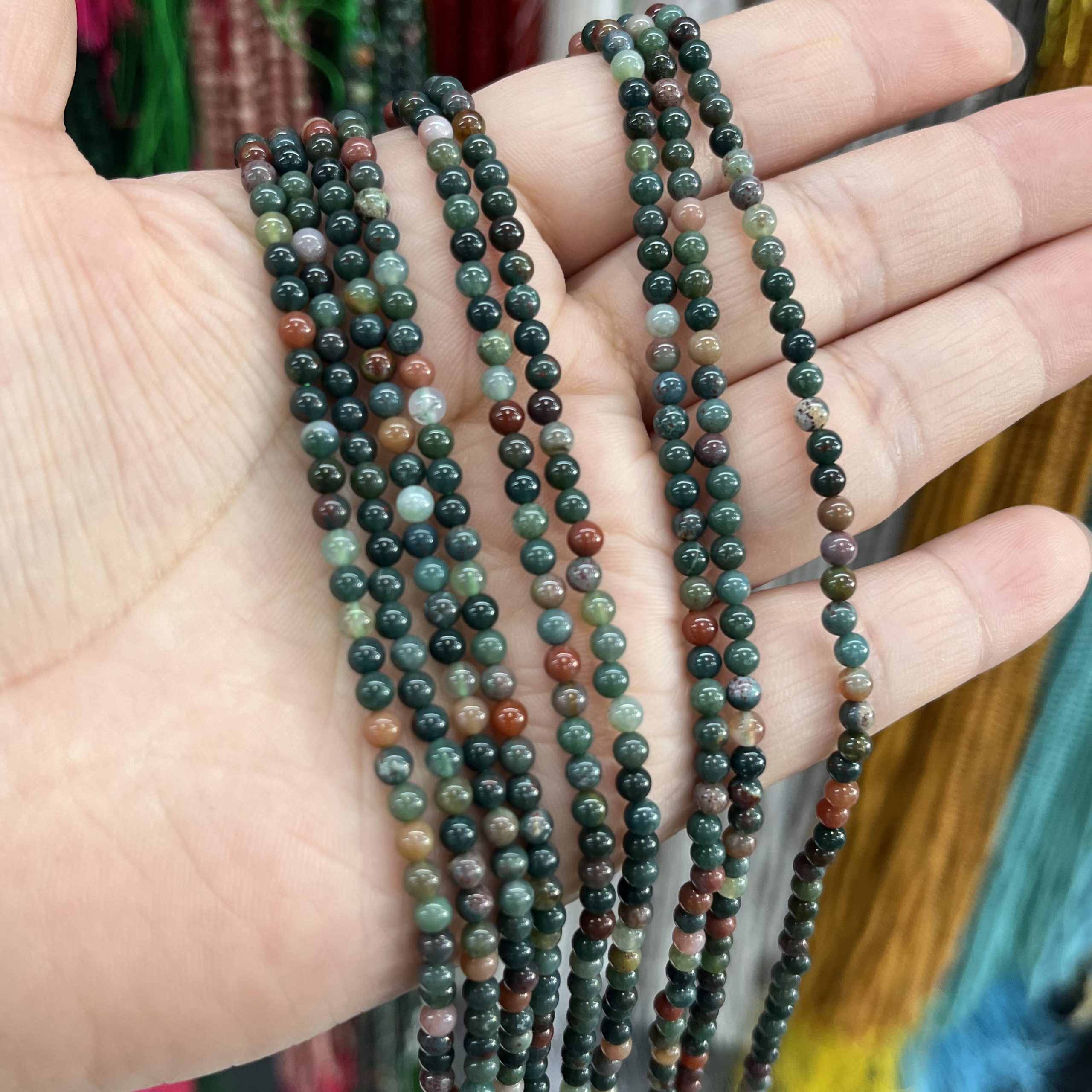 3mm Chicken Blood Stone Beads