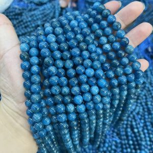 8mm blue apatite beads
