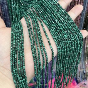 2.5-3mm Malachite cube beads