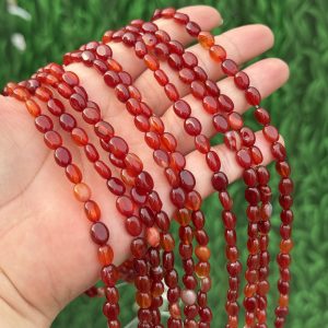 6*8mm red agate oval flat beads