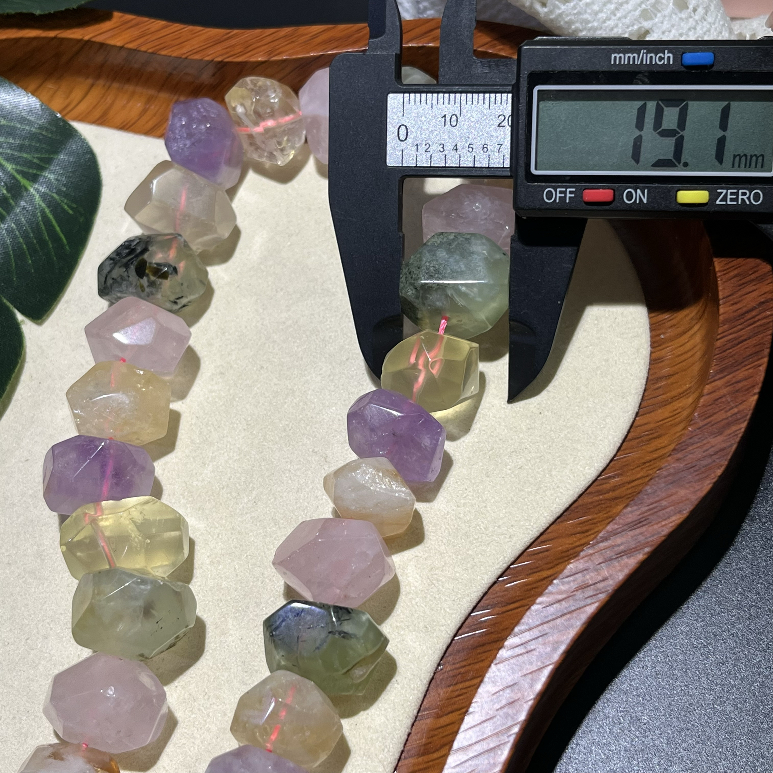 19*14mm Amethyst, Citrine, Rose Quartz, Prehnite, Lemon Quartz Mixed Faceted Irregular Beads