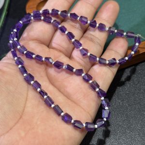 5.5mm Brazilian Amethyst faceted irregular beads