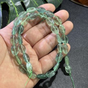 10*14*5mm green fluorite oval flat beads