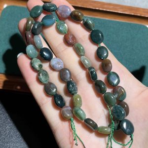 8*10mm Indian Agate Oval Flat Beads