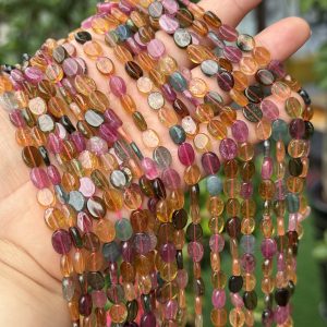 6*8*2.6mm tourmaline oval beads