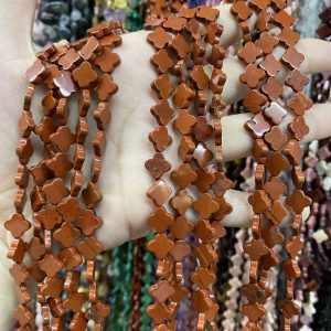 10mm Red Jasper Four Leaf Clover Beads