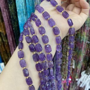 8.5*10*4.5mm Brazilian Amethyst faceted square beads