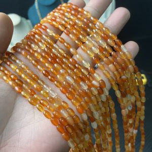6*9mm Red Agate Rice Beads