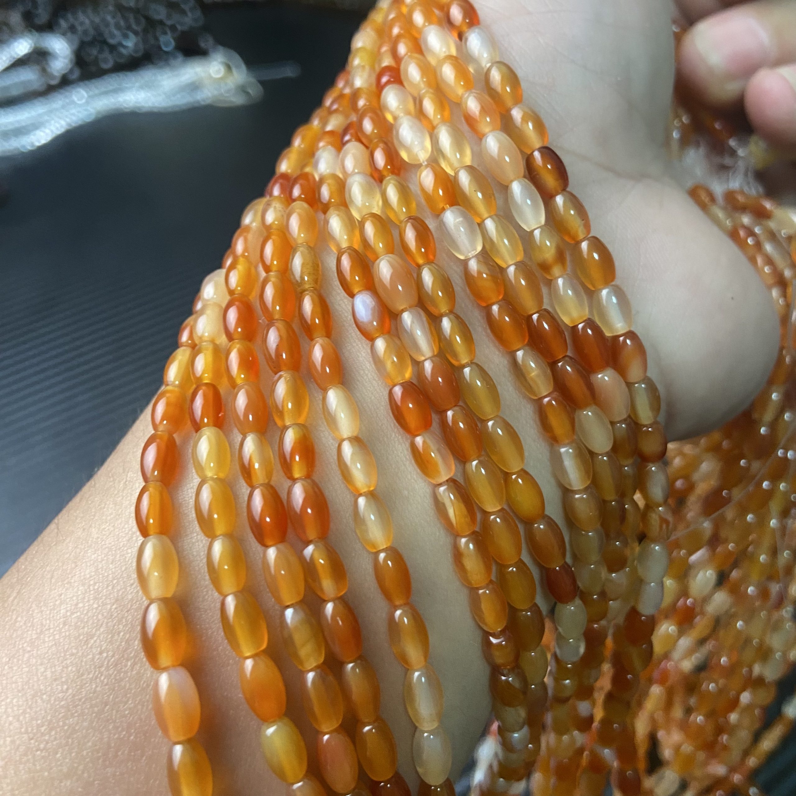 6*9mm Red Agate Rice Beads
