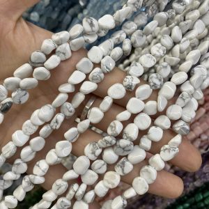 8*10mm white turquoise crushed stone beads