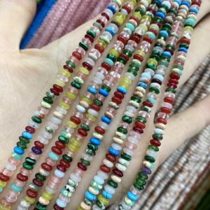 4*2mm colorful agate crystal abacus beads