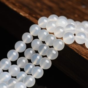 4-14mm white agate round beads