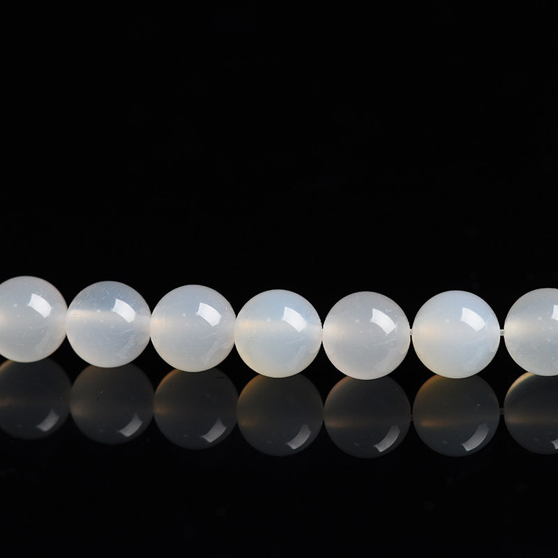 4-14mm white agate round beads