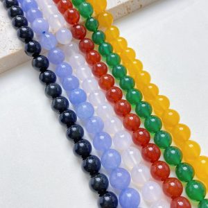 2-10mm black red yellow white green agate beads