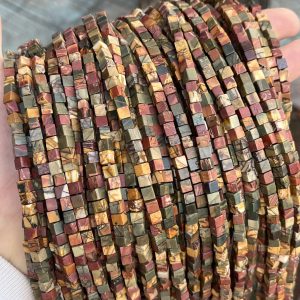 4*4mm 6*6mm Picasso Stone Cube Beads