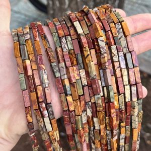 4*13mm Picasso Stone Cuboid Beads