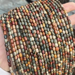 6*4mm Picasso Stone Rice Beads