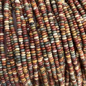 4*2mm 6*2mm Picasso Stone Abacus Beads