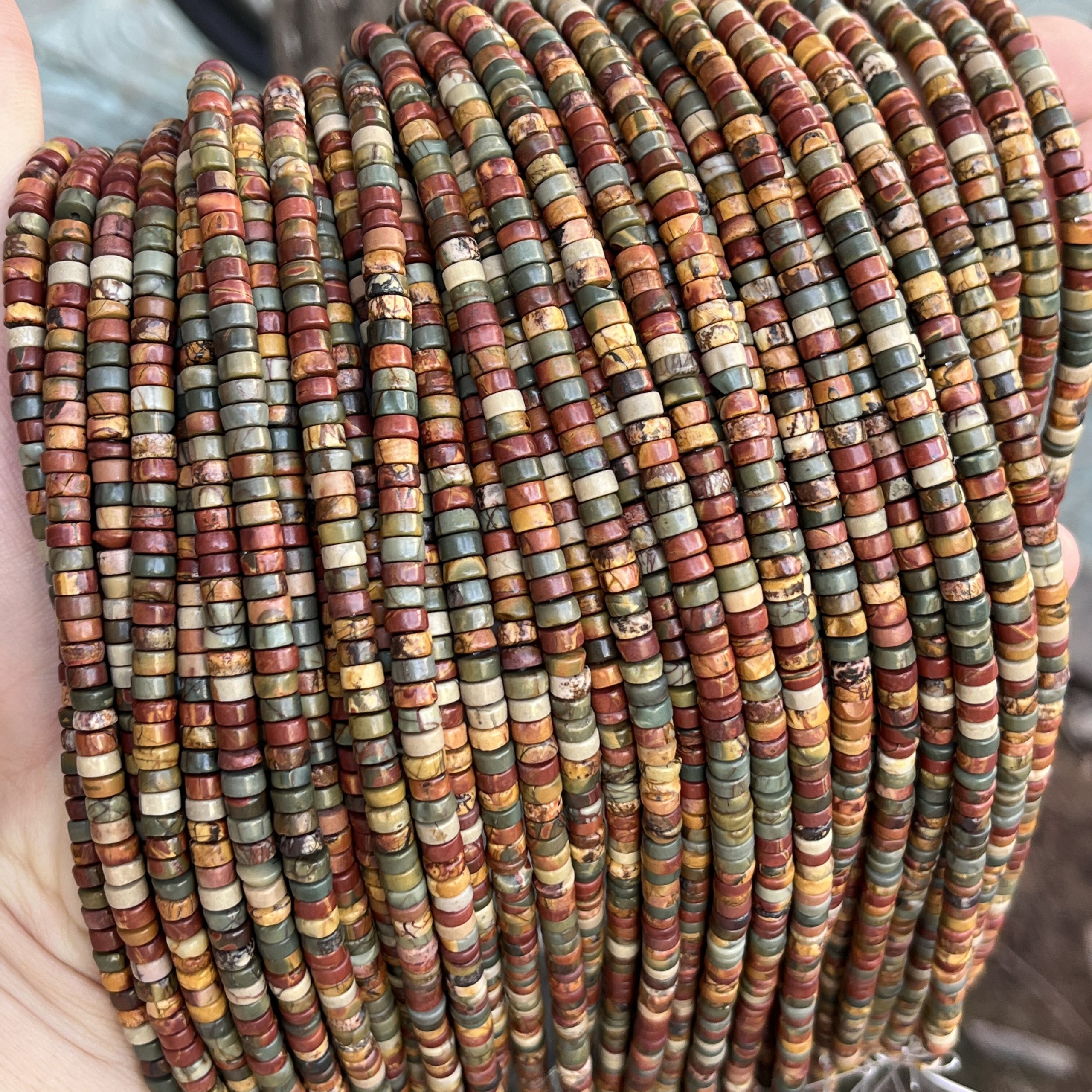 3*6mm 4*2mm Picasso Stone Round-flake Beads