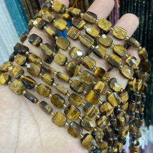 8*10mm Tigers-Eye Faceted square beads