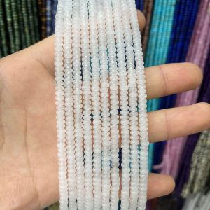 4*2mm White agate abacus beads