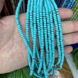 4*2mm Blue Turquoise abacus beads