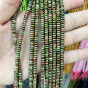 4*2mm Serpentine stone abacus beads