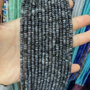 4*2mm black flash stone abacus beads