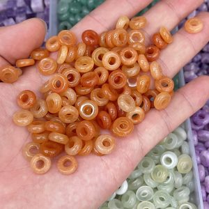 10mm Orange Aventurine Large Hole Beads