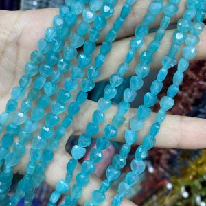 6mm Amazonite heart-shaped beads