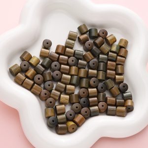 8*8mm Green Sandalwood Barrel Beads