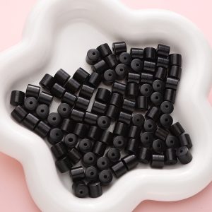 8*8mm Ebony Barrel Beads