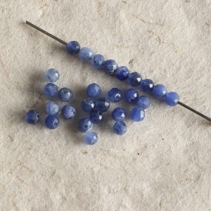 3mm dark blue aquamarine faceted beads