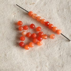 3-4mm sunstone faceted beads