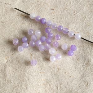 3-4mm Violet jade faceted beads