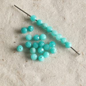 3-4mm green apatite faceted beads