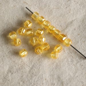 4mm yellow and purple zircon cube beads