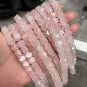 10*10mm 8*9mm octagonal rose quartz beads