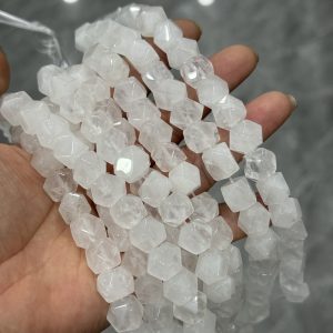 10*10mm octagonal white quartz beads