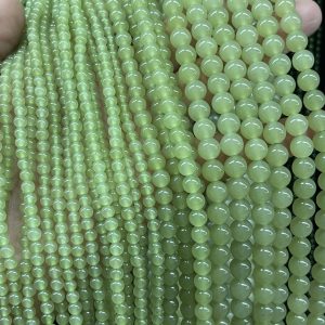 4–10mm Green Hetian Jade Beads