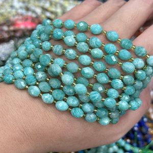 6*8mm Amazonite faceted rice beads