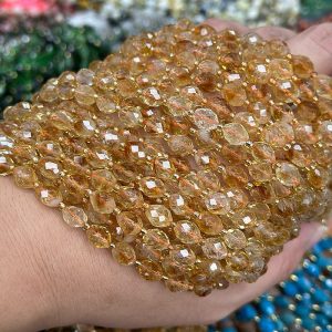 6*8mm citrine faceted rice beads