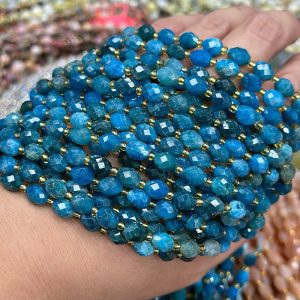 6*8mm apatite faceted rice beads